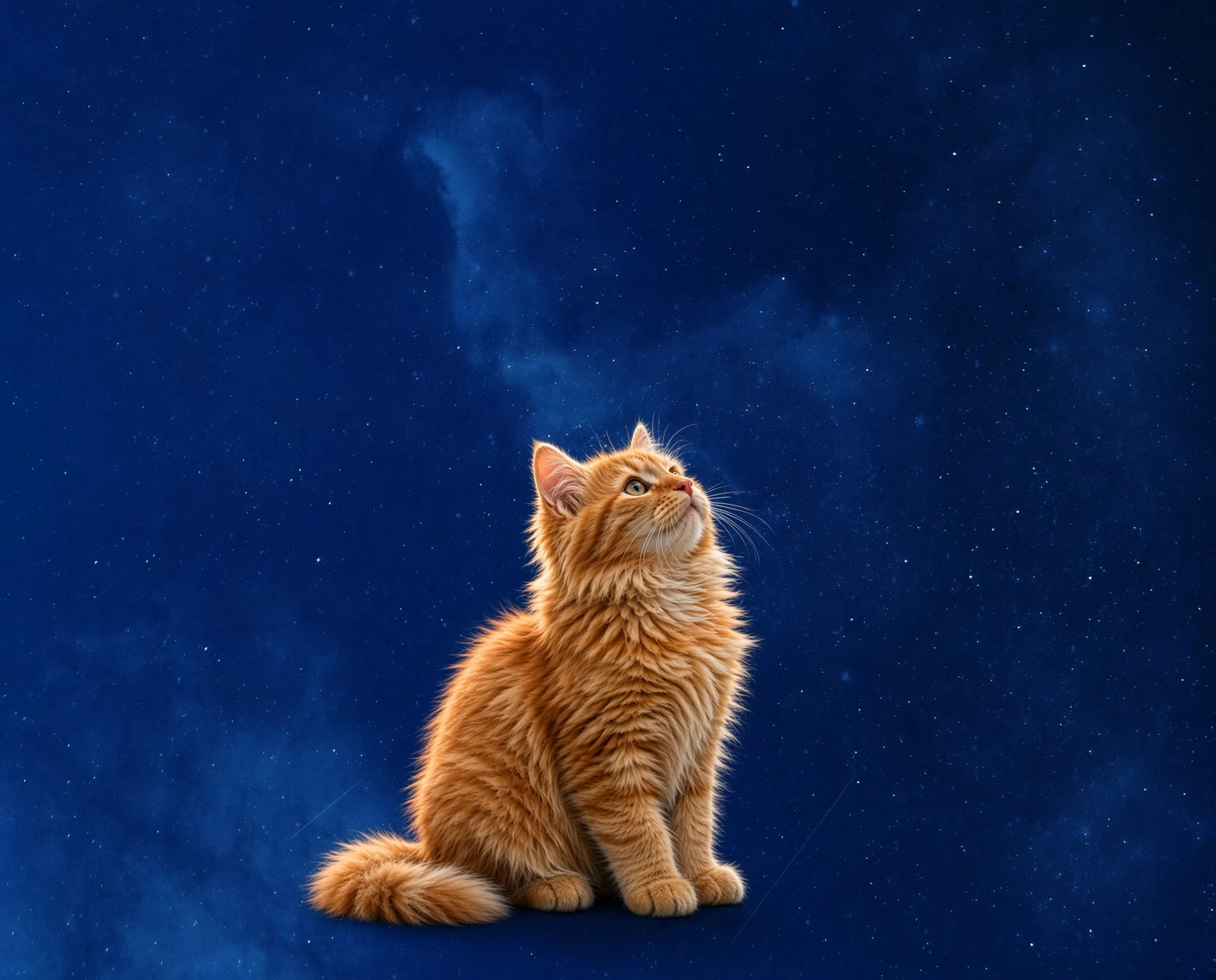 A cat looking up at the stars